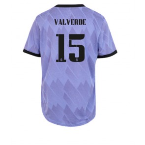 Real Madrid Federico Valverde #15 Bortatröja Dam 2022-23 Korta ärmar